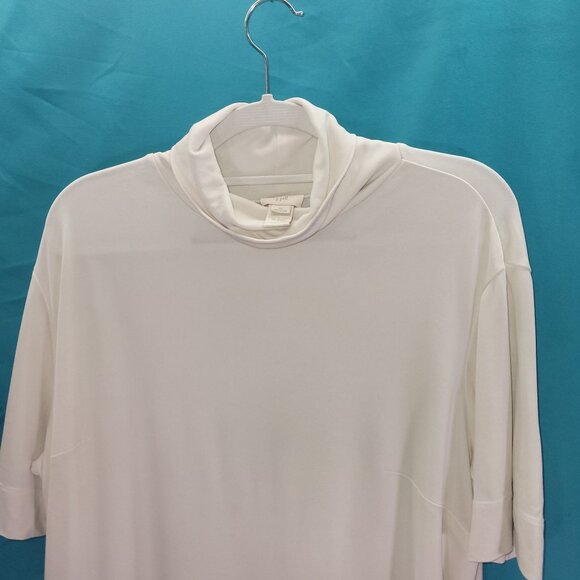 J. Jill Womens 1X Silk Turtleneck White Top - Picture 4 of 9